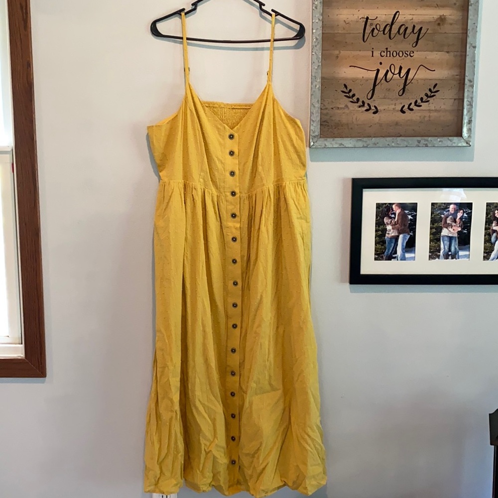 Modcloth Yellow Midi Dress